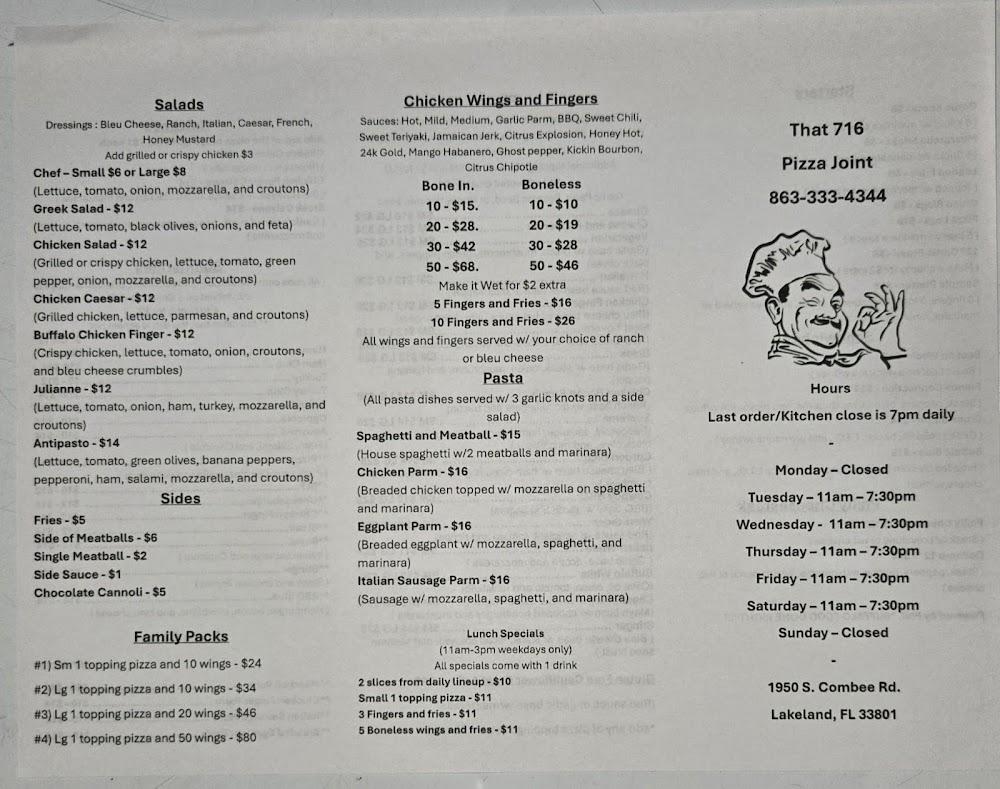 716 Pizza Joint Menu image 2